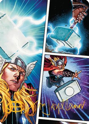 Mjolnir, Hammer of Thor Art Card (Gold-Stamped Signature) (AAMSH-019) [Art Series: Marvel Super Heroes]