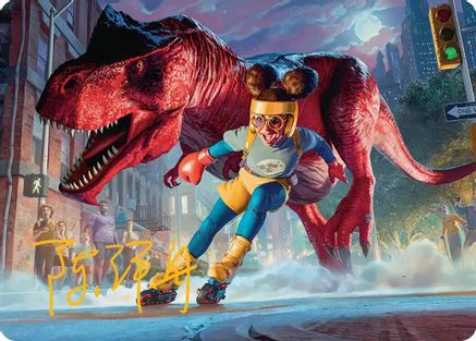 Moon Girl and Devil Dinosaur Art Card (Gold-Stamped Signature) (AAMSH-014) [Art Series: Marvel Super Heroes]