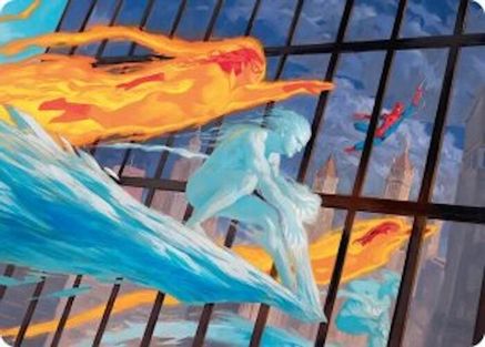 Iceman and Firestar Art Card (AAMSH-045) [Art Series: Marvel Super Heroes]