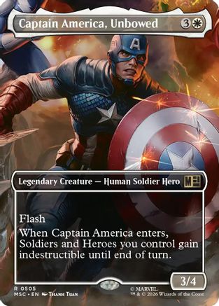 Captain America, Unbowed (Borderless) (MSC-505) [Commander: Marvel Super Heroes] Foil