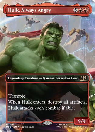 Hulk, Always Angry (Borderless) (MSC-502) [Commander: Marvel Super Heroes] Foil