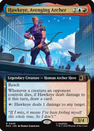 Hawkeye, Avenging Archer (Extended Art) (MSC-405) [Commander: Marvel Super Heroes]