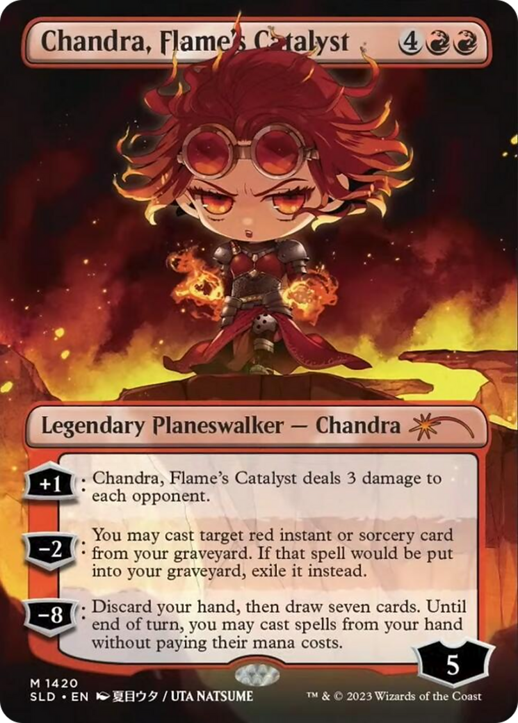 Chandra, Flame's Catalyst (Rainbow Foil) (SLD-1420) (Borderless) [Secret Lair Drop] Foil