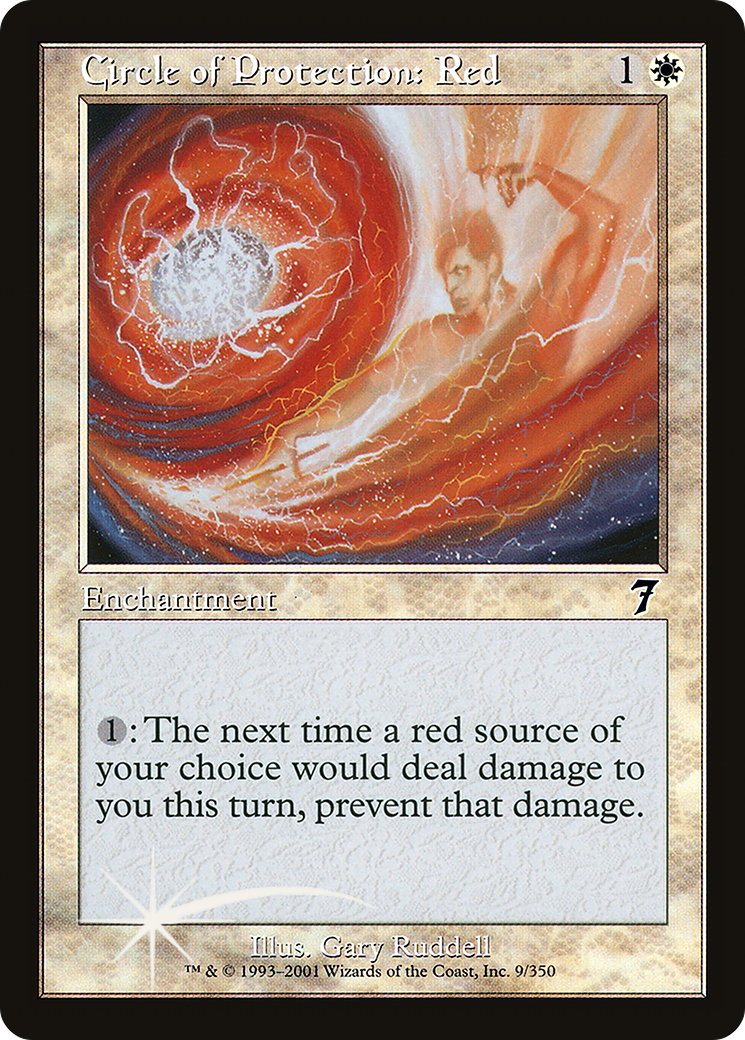 Circle of Protection: Red (7ED-09★) [7th Edition] Foil