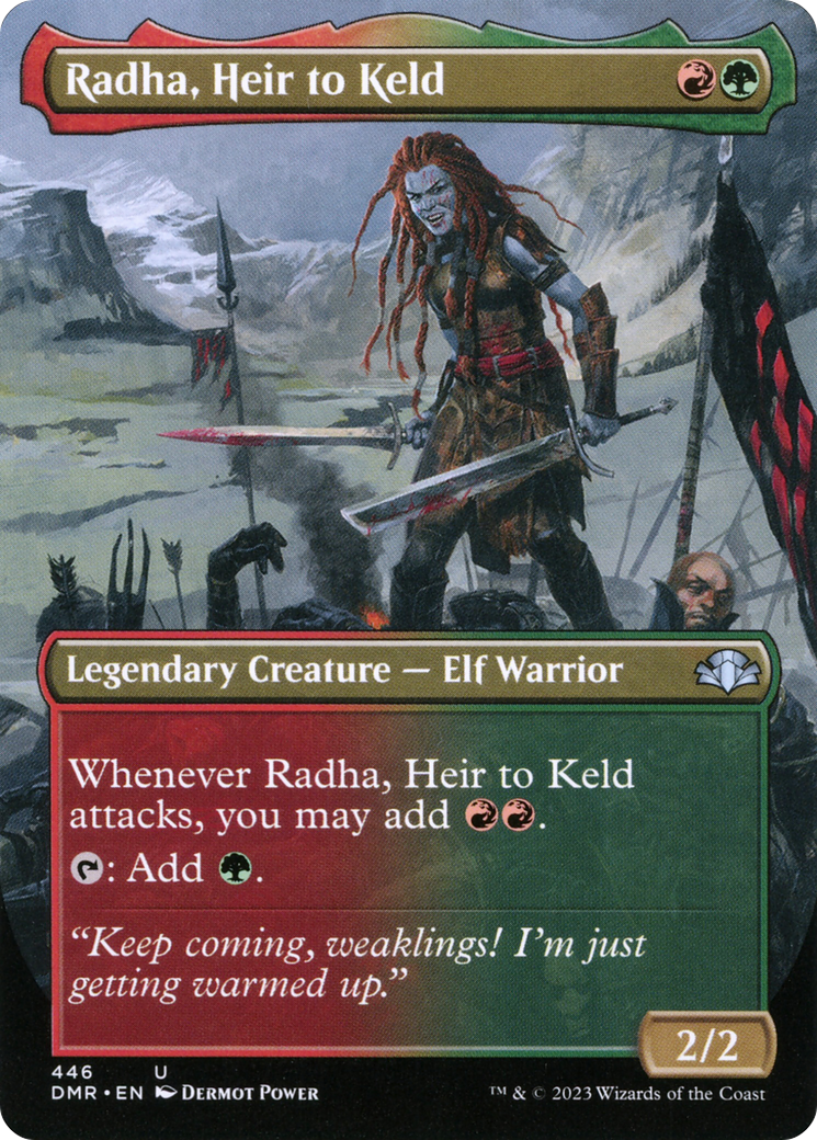 Radha, Heir to Keld (Borderless) (DMR-446) [Dominaria Remastered] Foil