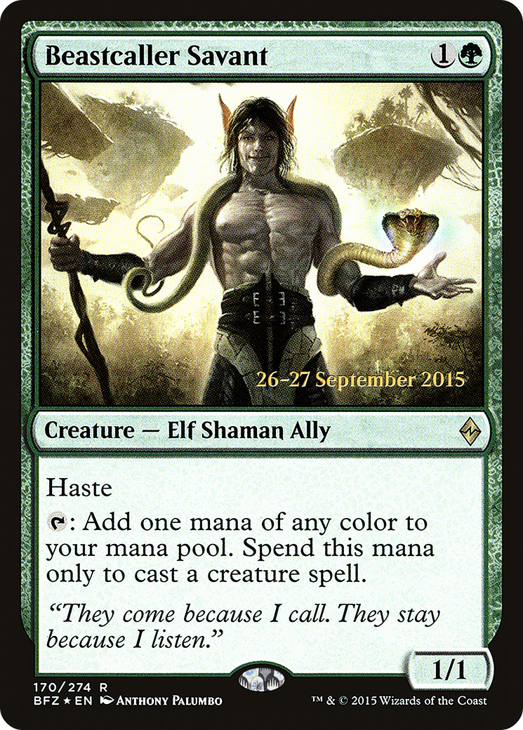 Beastcaller Savant (PRE-170S) [Battle for Zendikar Promos] Foil