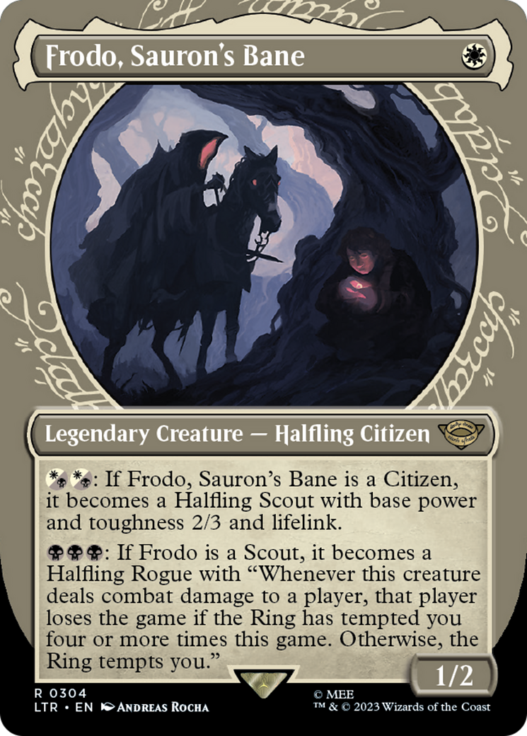 Frodo, Sauron's Bane (Showcase) (LTR-304) (Borderless) [The Lord of the Rings: Tales of Middle-earth] Foil