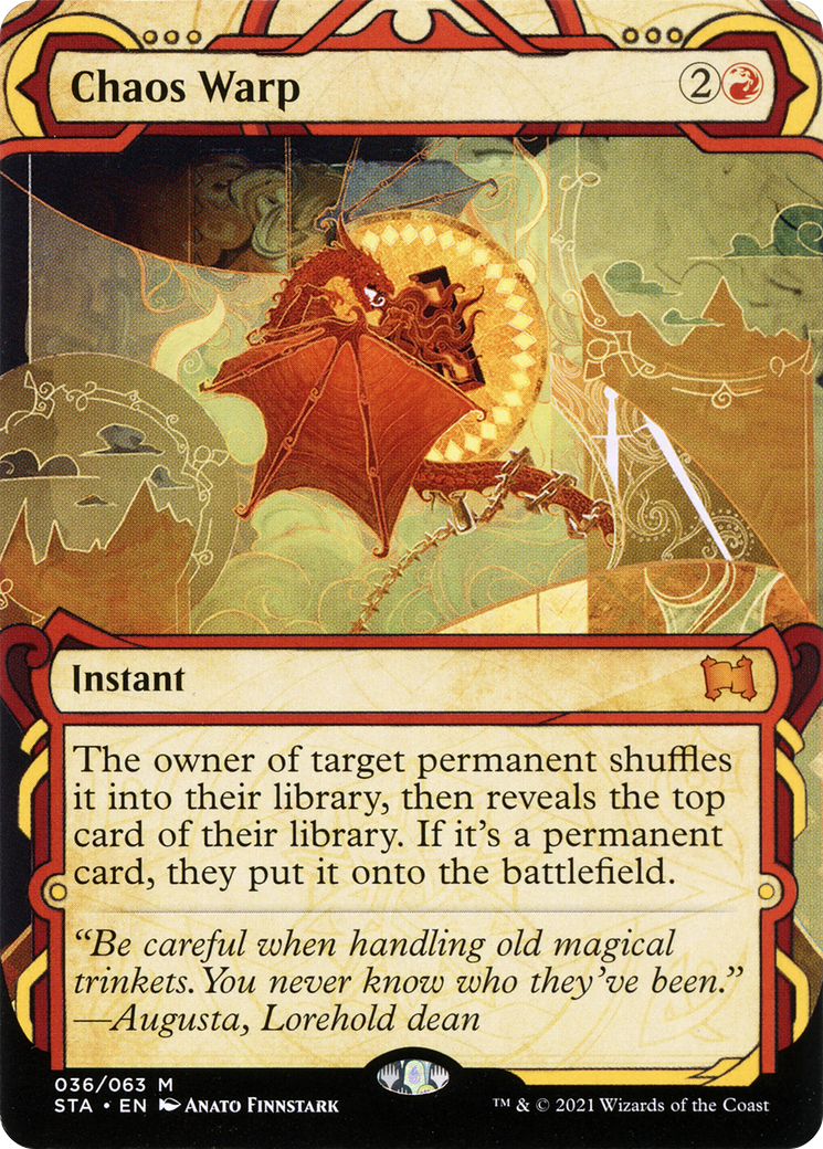 Chaos Warp (STA-036) (Showcase) (Borderless) [Strixhaven Mystical Archive] Foil