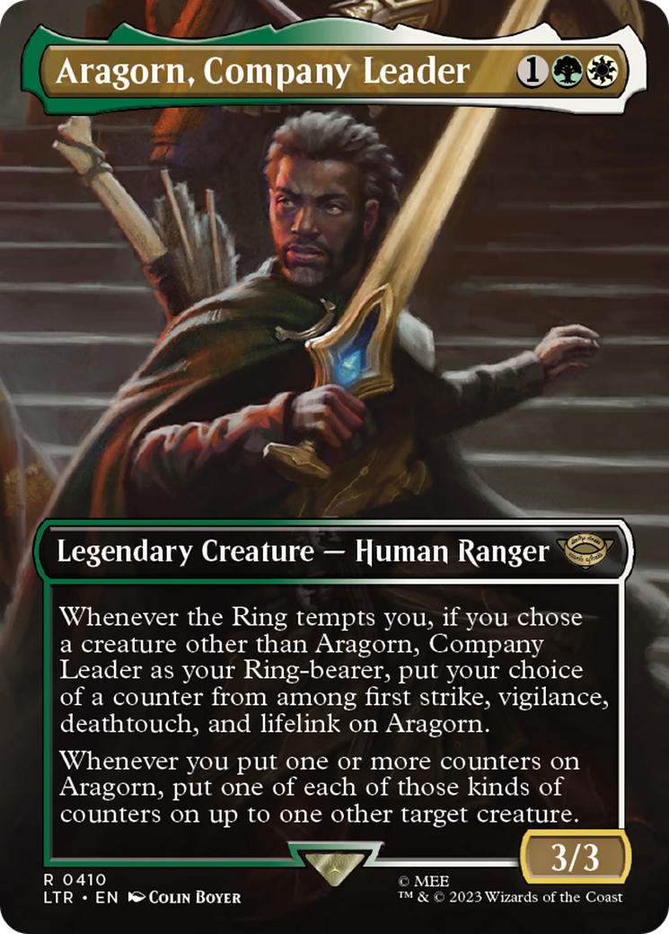Aragorn, Company Leader (Borderless) (LTR-410) [The Lord of the Rings: Tales of Middle-earth]