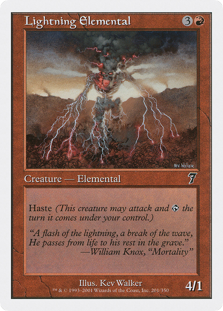 Lightning Elemental (7ED-201) [7th Edition] Foil