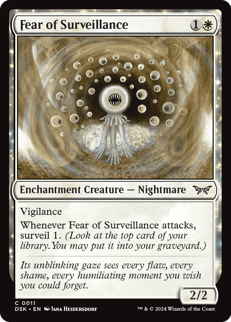 Fear of Surveillance (DSK-011) [Duskmourn: House of Horror] Foil