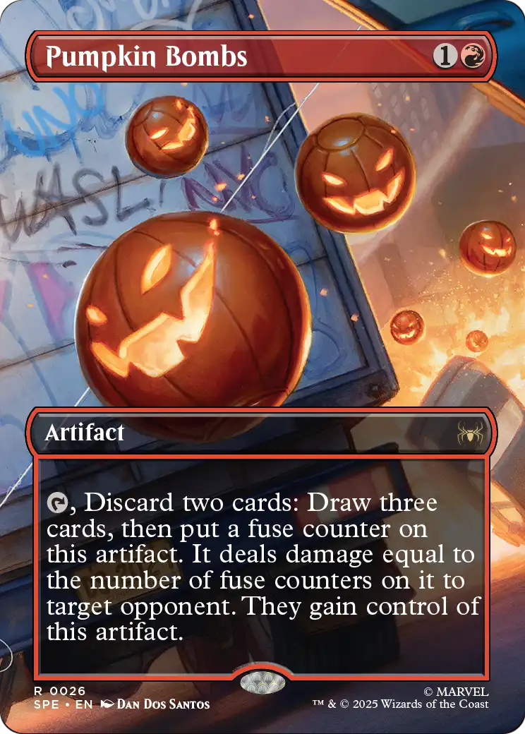 Pumpkin Bombs (Borderless) (SPE-026) [Marvel's Spider-Man: Eternal-Legal] Foil