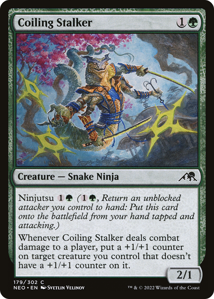 Coiling Stalker (NEO-179) [Kamigawa: Neon Dynasty] Foil