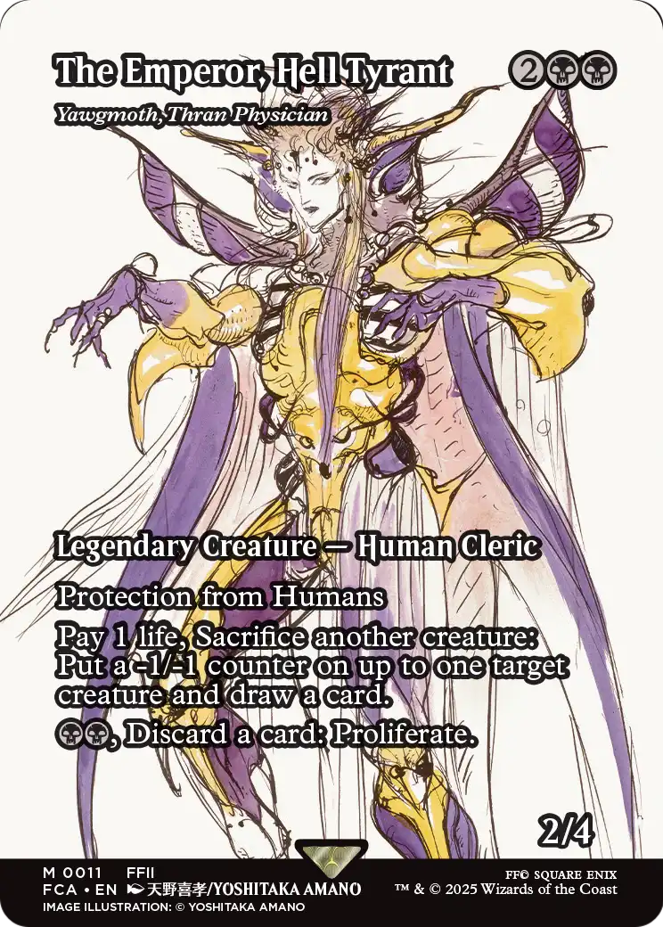 The Emperor, Hell Tyrant - Yawgmoth, Thran Physician (Showcase) (FCA-011) (Borderless) [FINAL FANTASY: Through the Ages] Foil