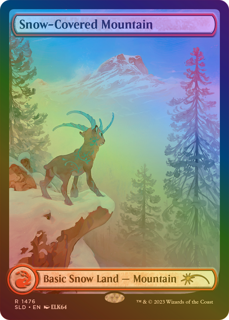 Snow-Covered Mountain (SLD-1476) (Rainbow Foil) [Secret Lair Drop] Foil