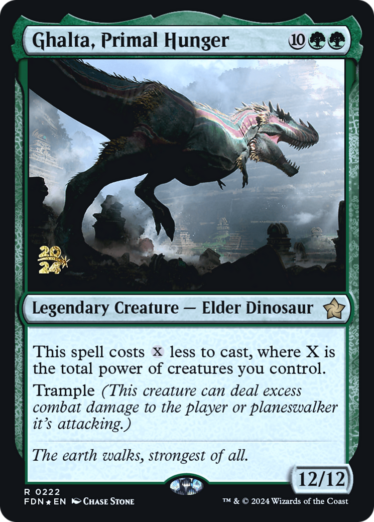 Ghalta, Primal Hunger (FDN) (PRE-222) [Foundations Promos] Foil