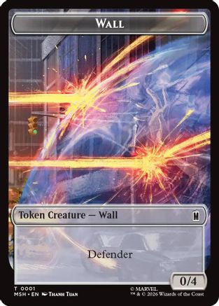 Wall // Alien Double-Sided Token (MSH-1 // 11) [Marvel Super Heroes]