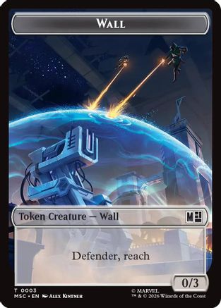 Wall (0003) // Merfolk (0006) Double-Sided Token (MSC-3 // 6) [Commander: Marvel Super Heroes]