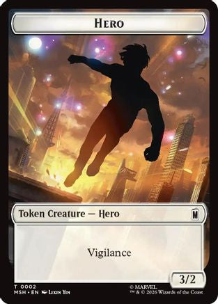 Hero // Robot Villain Double-Sided Token (MSH-2 // 20) [Marvel Super Heroes] Foil