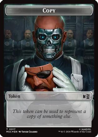 Copy (0017) // Wall (0019) Double-Sided Token (Surge Foil) (MSC-17 // 19) [Commander: Marvel Super Heroes] Foil