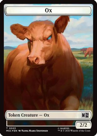 Ox (0023) // Construct (0030) Double-Sided Token (Surge Foil) (MSC-23 // 30) [Commander: Marvel Super Heroes] Foil