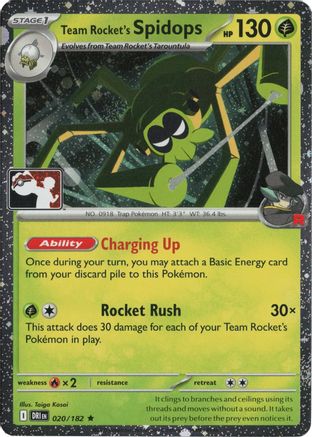 Team Rocket's Spidops (Cosmos Holo) (020/182) [Prize Pack Series Cards] Holofoil - Rare