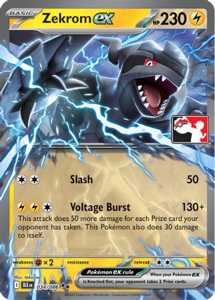 Zekrom ex (Right Stamp) (034/086) [Prize Pack Series Cards] Holofoil - Double Rare