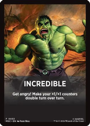 Incredible Theme Card (MSC-053) [Commander: Marvel Super Heroes]