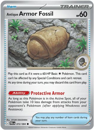 Antique Armor Fossil (072) [ME05 Pitch Black] Reverse Holofoil - Common