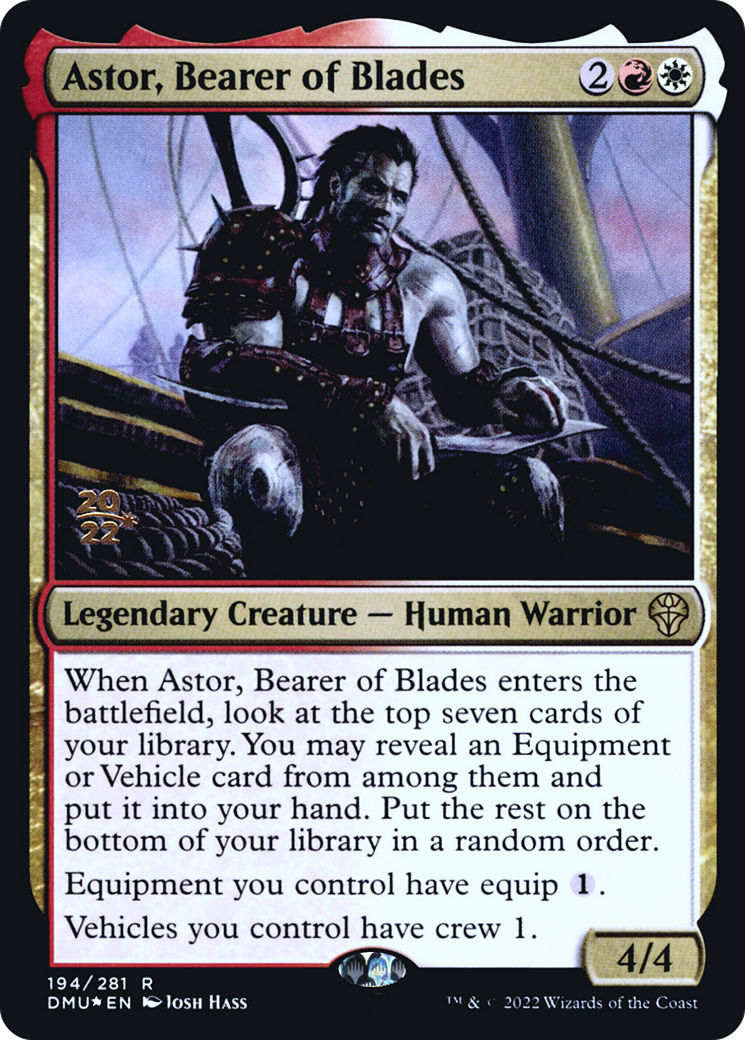 Astor, Bearer of Blades (PRE-194) [Dominaria United Promos] Foil