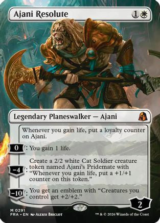 Ajani Resolute (Borderless) (FRA-291) [Reality Fracture] Foil