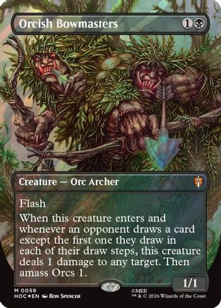 Orcish Bowmasters (Borderless) (Surge Foil) (HOC-059) [The Hobbit: Eternal-Legal] Foil
