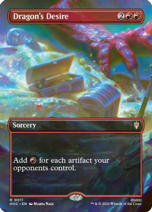 Dragon's Desire (Borderless) (HOC-011) [The Hobbit: Eternal-Legal] Foil