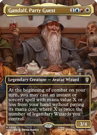Gandalf, Party Guest (Borderless) (HOC-002) [The Hobbit: Eternal-Legal] Foil