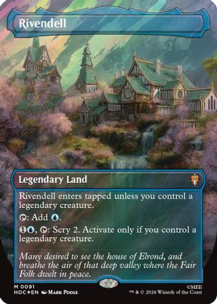 Rivendell (Borderless) (Surge Foil) (HOC-091) [The Hobbit: Eternal-Legal] Foil