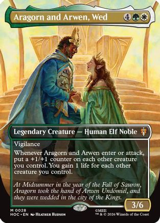 Aragorn and Arwen, Wed (Borderless) (HOC-028) [The Hobbit] Foil