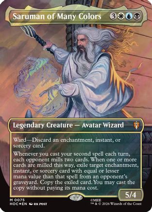Saruman of Many Colors (Borderless) (Surge Foil) (HOC-075) [The Hobbit: Eternal-Legal] Foil