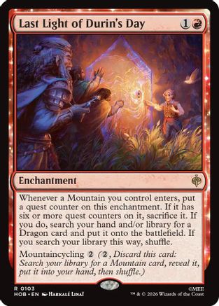 Last Light of Durin's Day (HOB-103) [The Hobbit] Foil