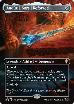 Anduril, Narsil Reforged (Borderless) (HOC-040) [The Hobbit: Eternal-Legal] Foil
