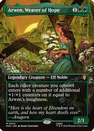 Arwen, Weaver of Hope (Borderless) (HOC-024) [The Hobbit: Eternal-Legal] Foil