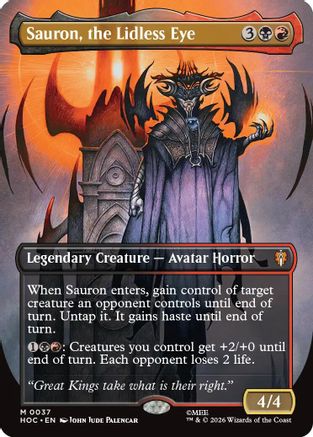 Sauron, the Lidless Eye (Borderless) (HOC-037) [The Hobbit: Eternal-Legal] Foil