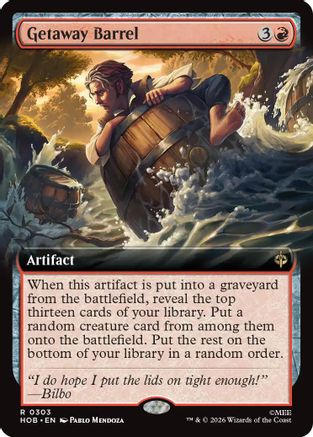 Getaway Barrel (Extended Art) (HOB-303) [The Hobbit: Eternal-Legal] Foil