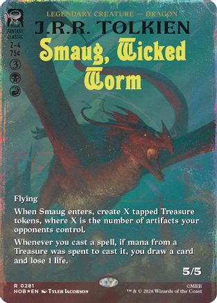 Smaug, Wicked Worm (Borderless) (Surge Foil) (HOB-281) [The Hobbit] Foil