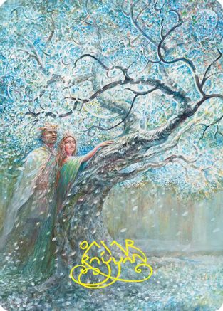 Flowering of the White Tree Art Card (Gold-Stamped Signature) (ASHOB-027) [Art Series: The Hobbit]