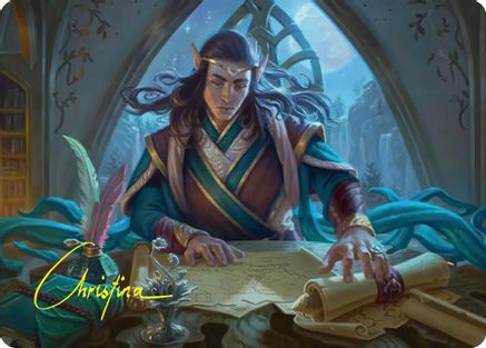 Elrond, Moon-Reader Art Card (Gold-Stamped Signature) (ASHOB-009) [Art Series: The Hobbit]