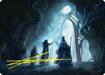Uncover the Moon-Letters Art Card (Gold-Stamped Signature) (ASHOB-013) [Art Series: The Hobbit]