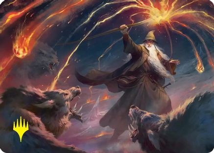 Gandalf, Shadow's Foe Art Card (Gold-Stamped) (ASHOB-046) [Art Series: The Hobbit]
