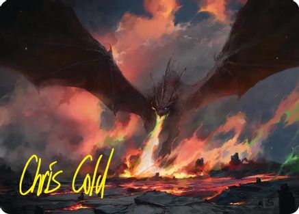 Smaug, the Great Calamity Art Card (Gold-Stamped Signature) (ASHOB-017) [Art Series: The Hobbit]