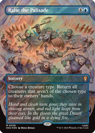 Raise the Palisade (Borderless) (Surge Foil) (HOC-058) [The Hobbit: Eternal-Legal] Foil