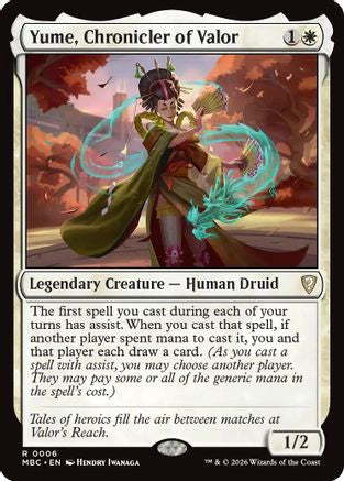 Yume, Chronicler of Valor (006) [Mystery Booster Commander Edition] Foil